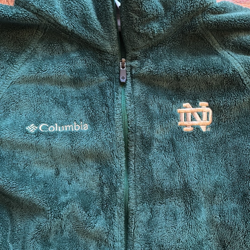 Columbia Navy and Green Notre Dame Zip Up Jacket - Picture 2 of 4